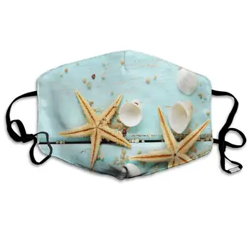 

Dustproof Washable Reusable Marine, Starfish, Seashells Mouth Cover Mask Protective Warm Windproof Mask