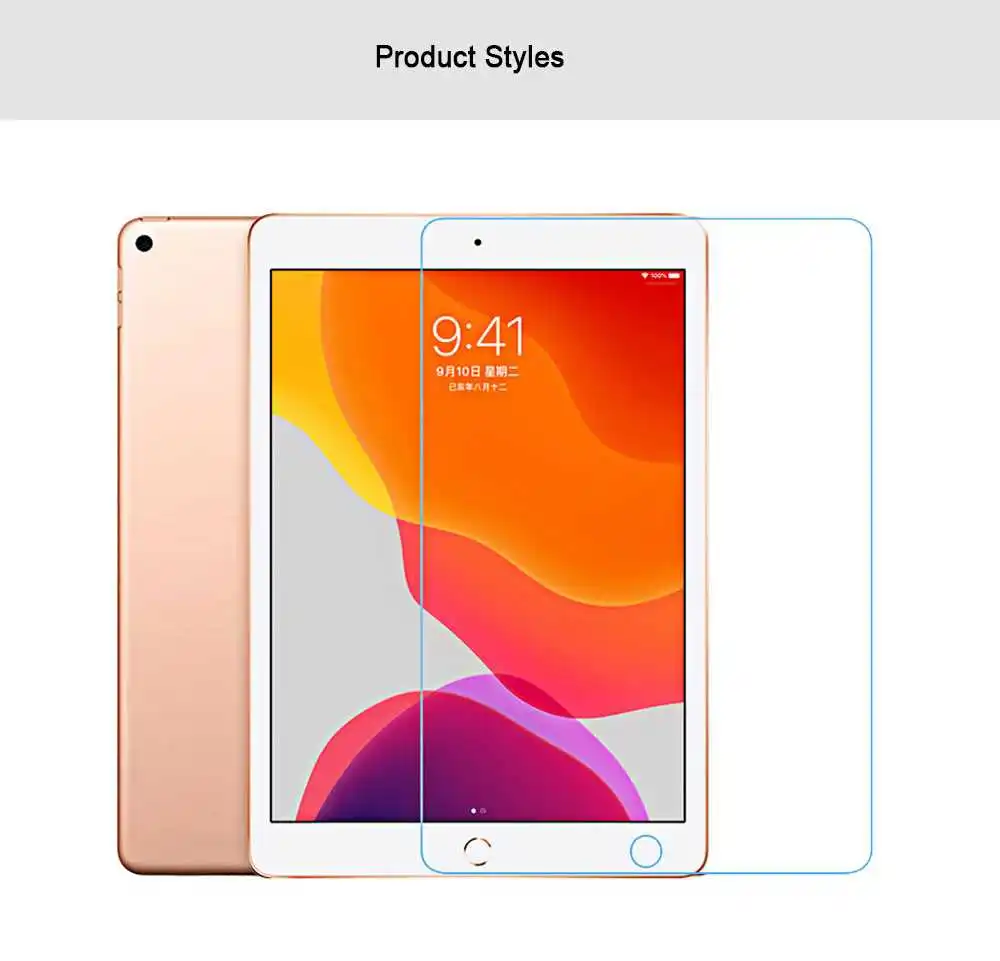 Tempered Glass Screen Protector For iPad 10.2 2020 8 8th Generation 2019 7 7th 4 3 2 Air Tablet Glass tablet back stickers