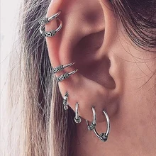 8 шт./компл. Стад серьги серебро Цвет металлические серьги манжеты ухо клип в богемном стиле Для женщин горячие дамы Модные украшения аксессуары Подарки