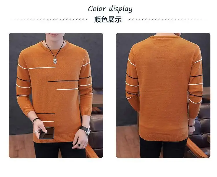 brand social cotton thin men pullover sweaters casual crocheted striped knitted sweater men masculino jersey clothes