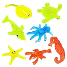 Jouets à presser sensoriels, 6 pièces, animaux de mer colorés pour enfants adultes, ensembles Anti Stress Squishy, jouets calmants pour les mains, cadeaux amusants, Mochi