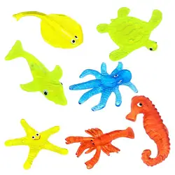 Jouets à presser sensoriels, 6 pièces, animaux de mer colorés pour enfants adultes, ensembles Anti Stress Squishy, jouets calmants pour les mains, cadeaux amusants, Mochi 