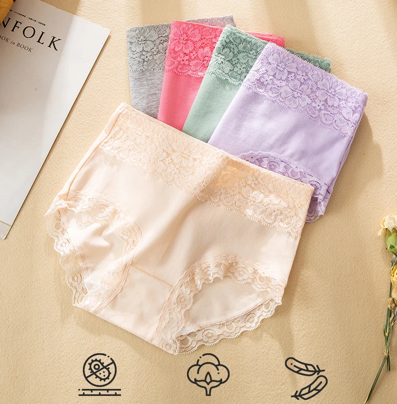 Plus Size M-5XL 4PCS/Set High Waist Panties Women Cotton Sexy Briefs Underwear Body Shaper Breathable Comfort Female Intimates high waisted lingerie