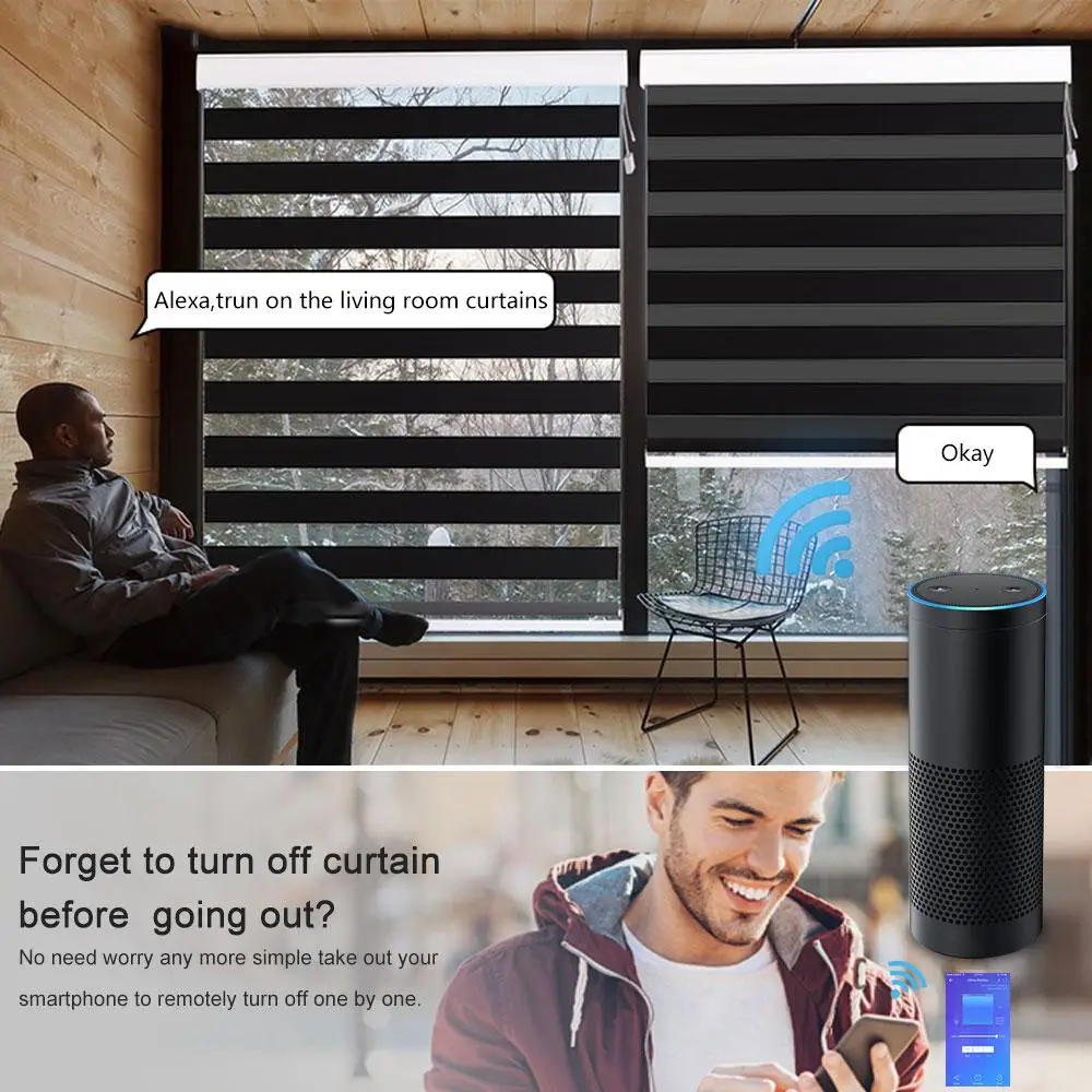 Teekar Smart Home WiFi Electrical Touch Smart Blinds Curtain Switch Ewelink APP Work With Alexa Google Home Motor Roller Shutter