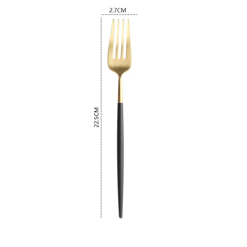 dinner fork Цвета: черный, золотистый, набор столовых приборов ужин Десертная Вилка ложка Ножи Свадебный комплект набор посуды 304 Нержавеющая сталь посуда, вилка, ложка - Цвет: dinner fork
