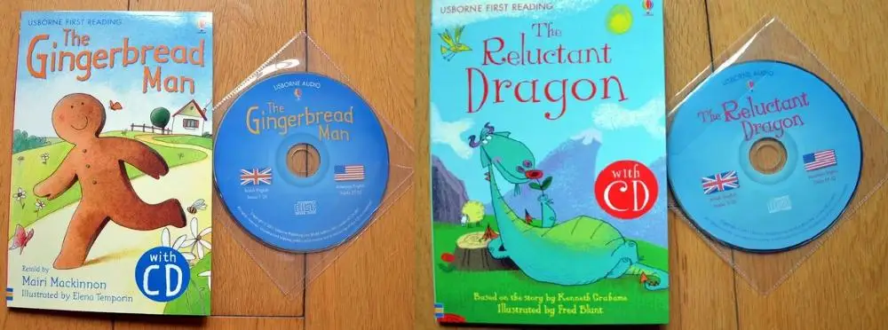 

3 книжки, 3 диска, серия USBORNE для молодых людей и чтения, дети, дети, раннее обучение, книга на английском языке от 1 до 6 лет