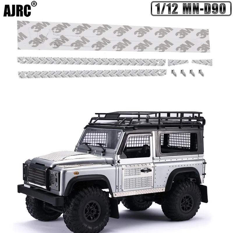 

AJRC 1/12 MN-D90 Defender modified parts car Metal side skid plate Side skirt decorative strip Toy car parts