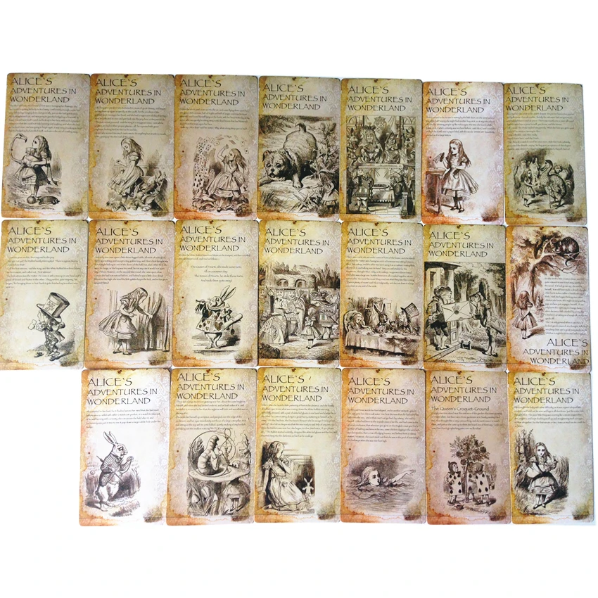  5pack Vintage Alice Postcard Greeting Cards Painting Postcard Writable Greeeting Card Carte Postale - 4.00029E+12