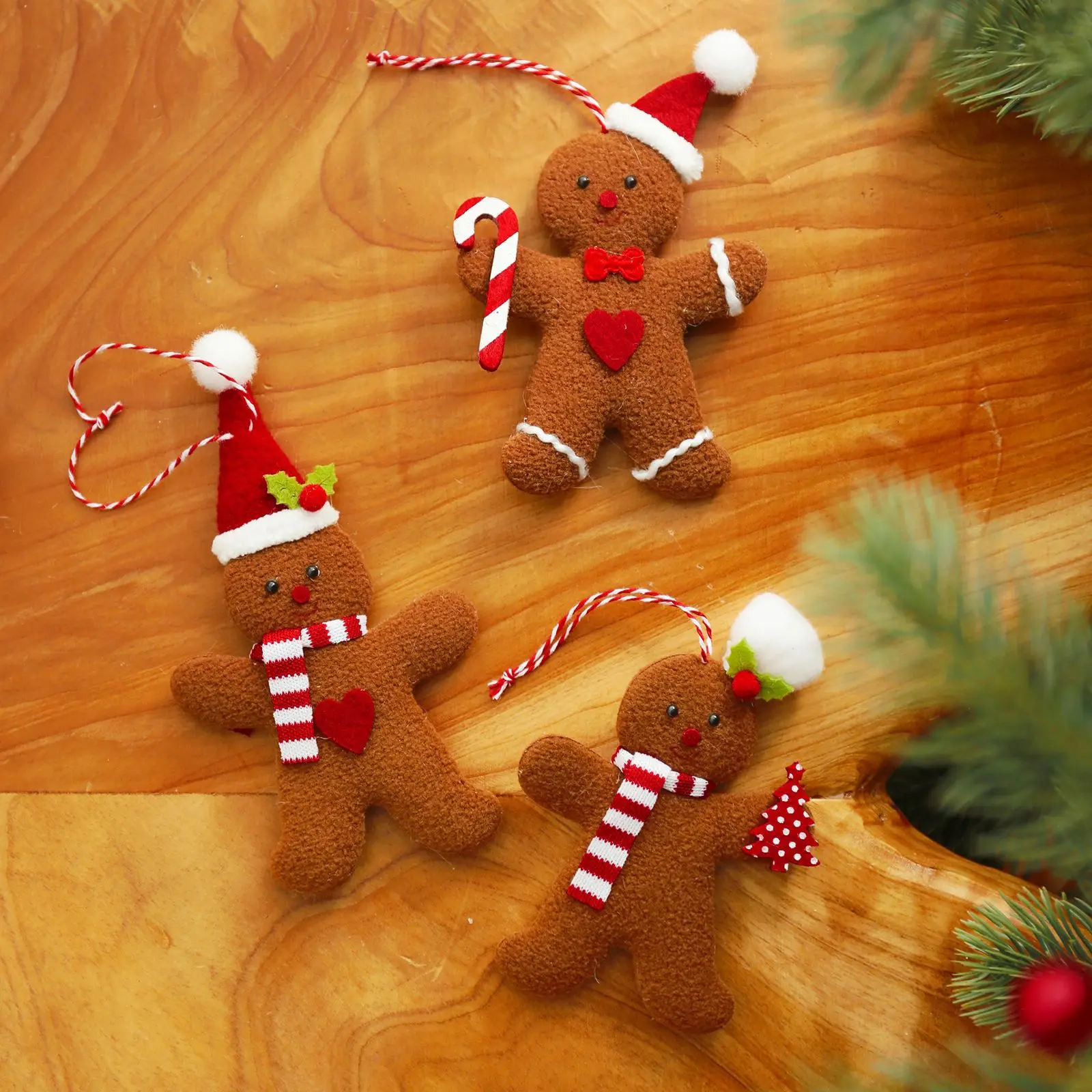 Christmas Decoration Gingerbread Man Doll Small Pendant 3 Piece Set of Tree Accessories | Дом и сад