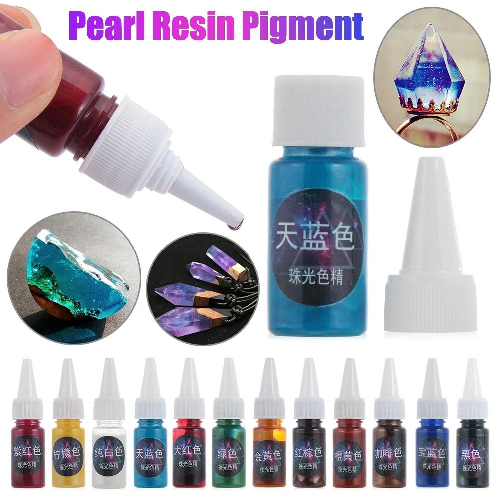 1 adet 10ml sıvı inci reçine Pigment boya UV reçine epoksi reçine DIY yapımı el sanatları takı aksesuarları el yapımı sabun boya pigmentleri