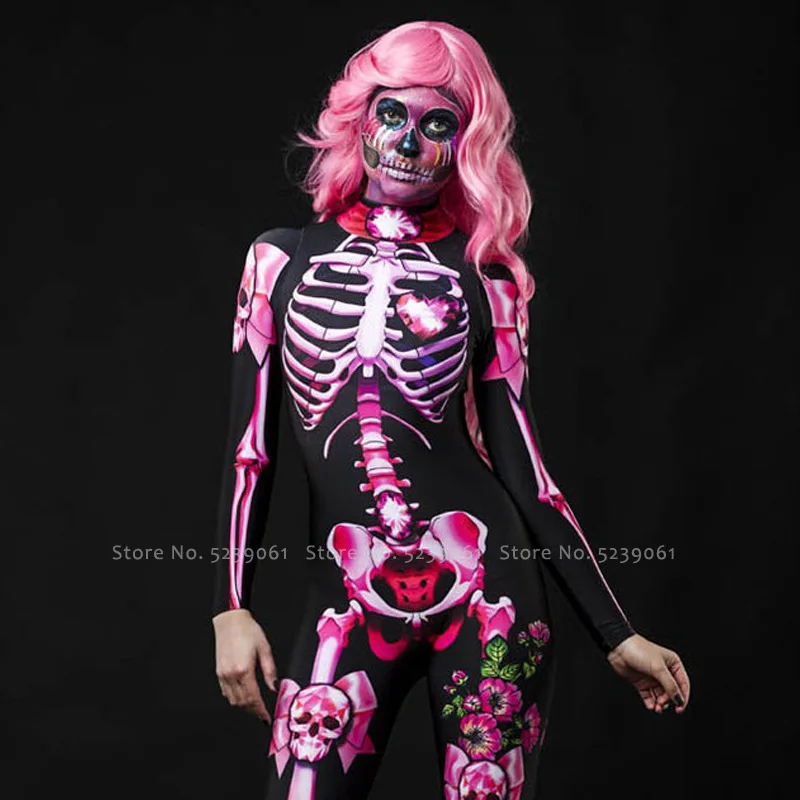 Beste Volwassen Kinderen Maskerade Skelet Zentai Jumpsuit Halloween Vampire Zombie Pruik Haar Duivel Ghost Horror Party Cosplay Enge Kostuums