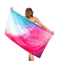 Custom Logo Printed Microfiber Beach Towel outdoor Sand Free Sports Quick-Drying For Swimming