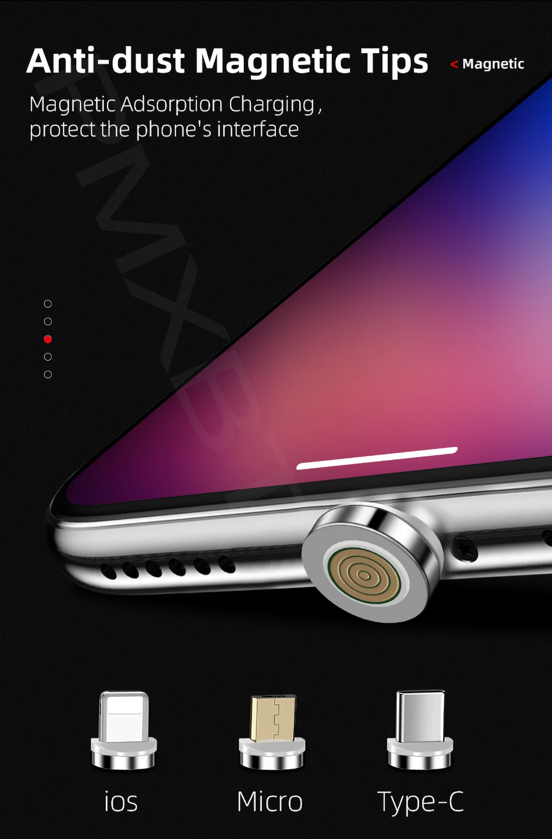 1 м/2 м светодиодный магнитный кабель Micro usb type-C кабель для iPhone 8 samsung Xiaomi Магнитный кабель для зарядки телефона провод USB-C шнур для зарядного устройства