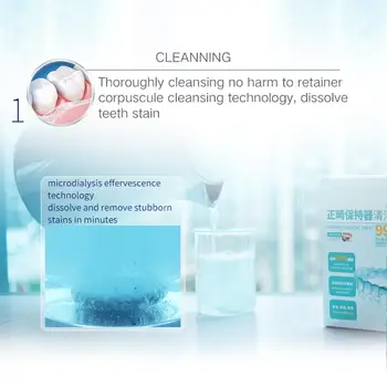 

Retainer Cleansing Tablets 24 Effervescent Tablets Orthodontic Straightener Anti-bacteria Sterilizing Oral Dental Care