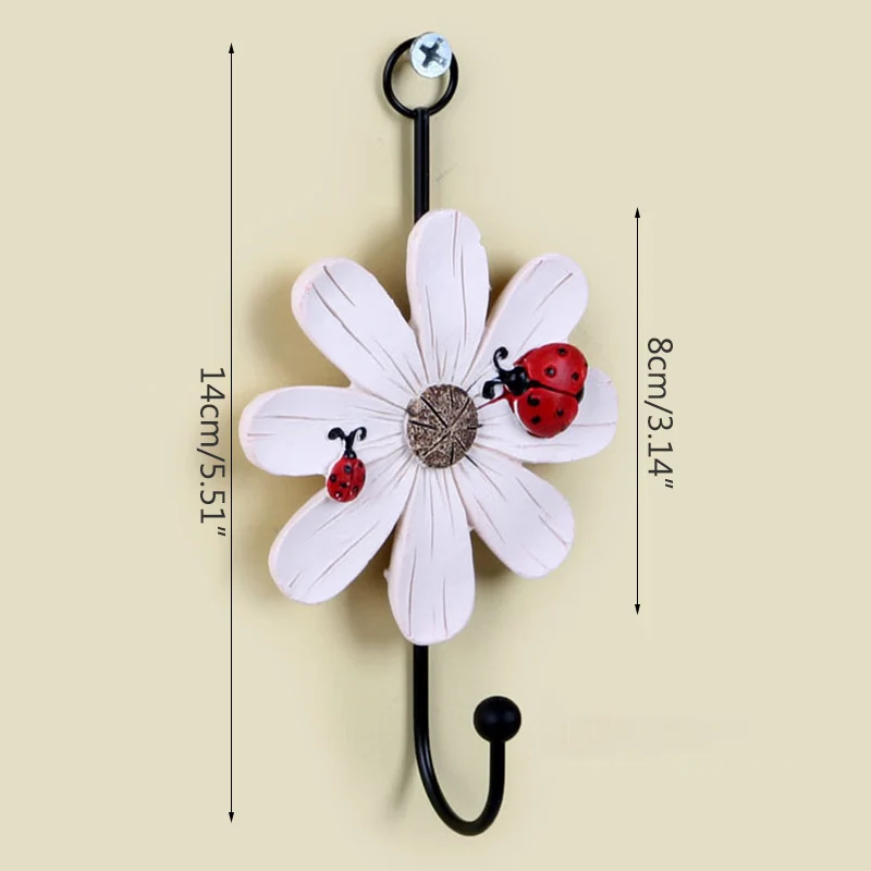 Hook Wall Hook Home Decoration Accessories Flower Hook Creative Home Decoration Hook Wall Resin Hook Handicraft Flower Hook images - 6