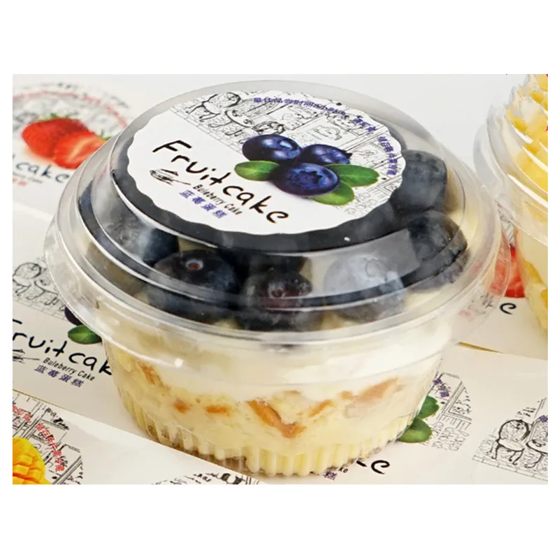 cup lid sticker2 Disposable trasnparent dessert cake plastic cups round pudding jelly ice cream yogurt decor packaging cup with lid and sticker - Цвет: cup lid sticker2