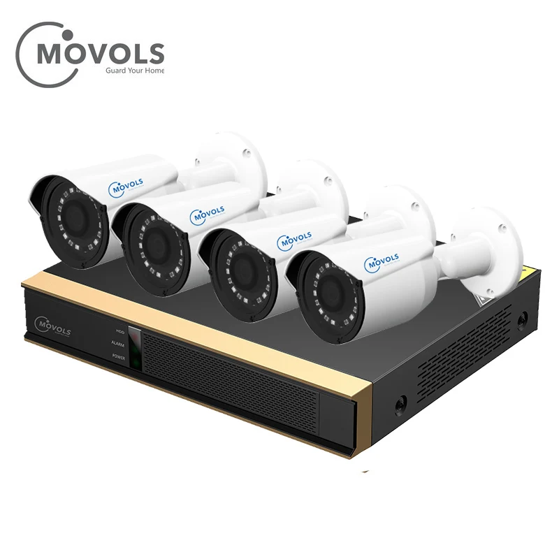 Movols 8CH CCTV камера системы 4 шт 1080p наружная Водонепроницаемая камера безопасности DVR комплект День/Ночь домашняя система видеонаблюдения - Цвет: Белый