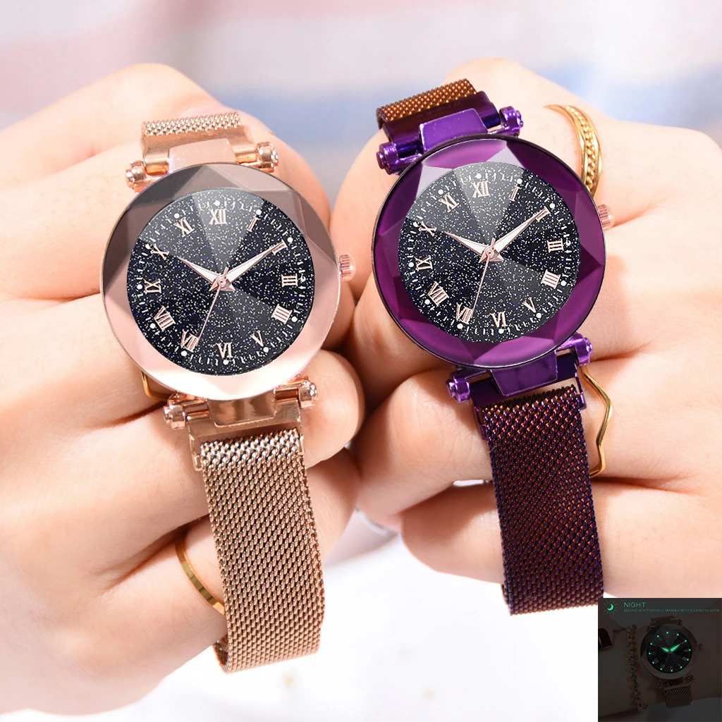 

Magnet Stone Ladies Watch Fashion Net Red Star Watch Network with Luminous Student Watch Fashion & Casual PU No waterproof