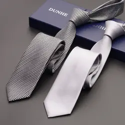 Высокое качество, новинка 2019, шелковые свадебные галстуки для мужчин, тонкий галстук 6 см, дизайнерский бренд, серый, синий, серебристый
