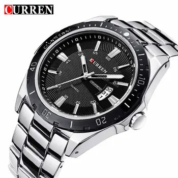 

CURREN Fashion Business Wristwatch Casual Military Quartz Sports Men's Watch Full Steel Calendar Male Clock relogio masculino