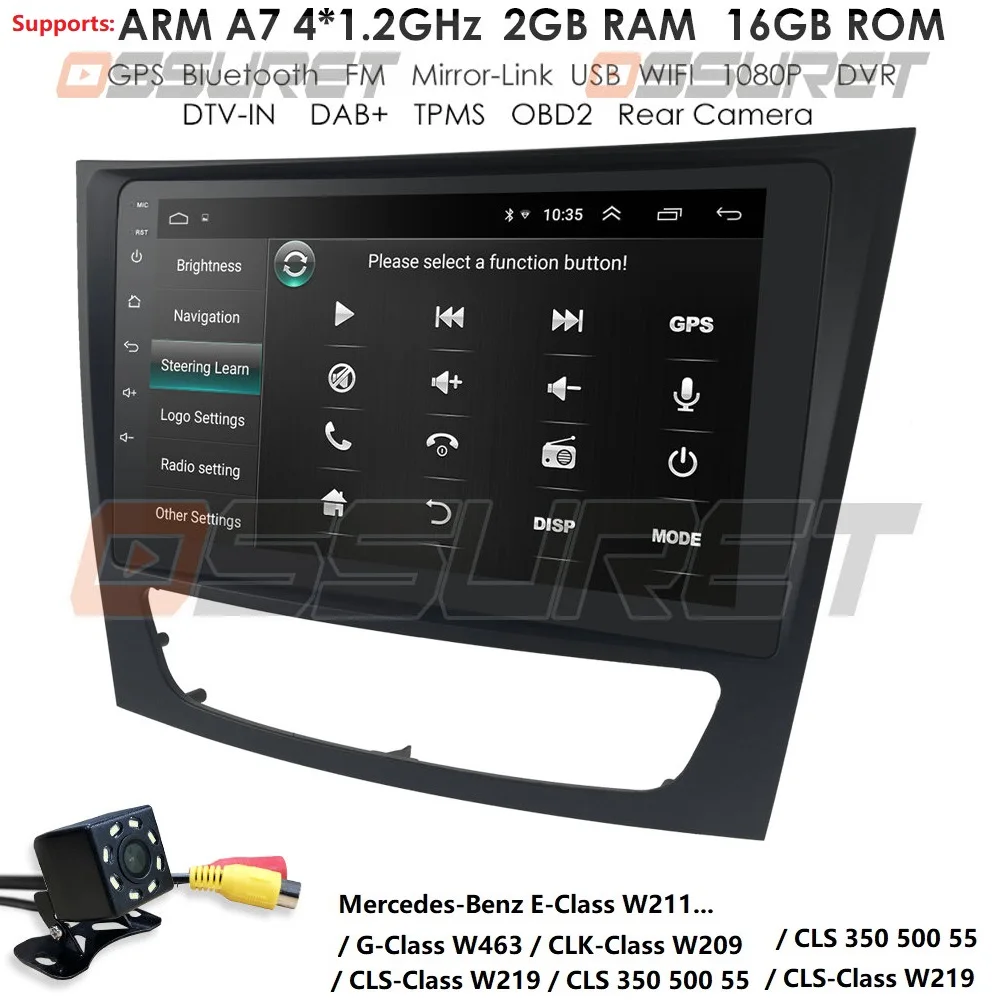 4G 64G Android 10 2din car gps player For Mercedes Benz E-class W211 E200 E220 E300 E350 E240 E270 E280 CLS CLASS W219 Camin DTV