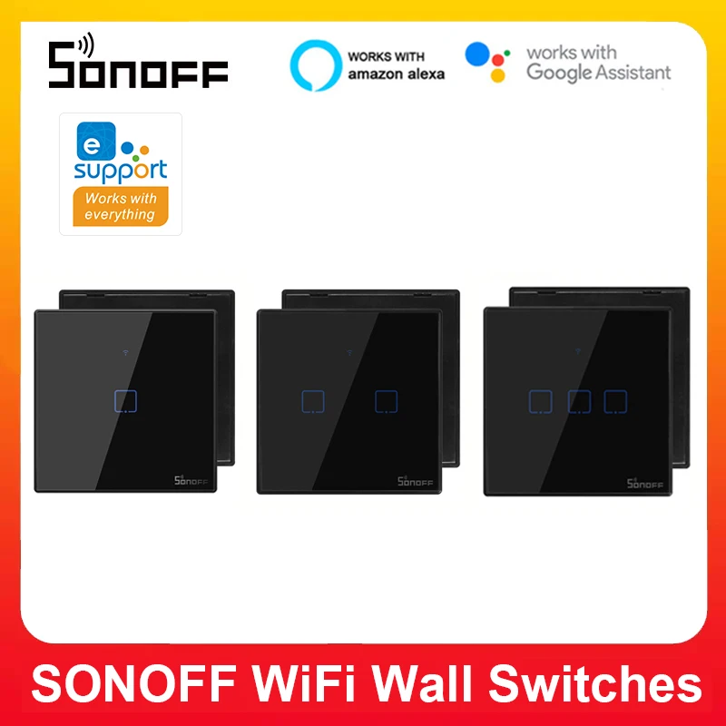 Смарт переключатели SONOFF с Wi Fi EWeLink 1 2 3 банды разделенные на T3 ЕС Великобритания