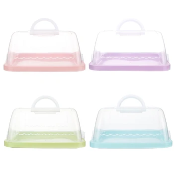 

Portable Plastic Square Cake Box Cupcake Dessert Container Case Handheld Carrier Wedding Birthday Kitchen Supplies