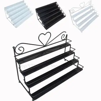 

4/5 layer Metal Nail Polish Shelf Cosmetic Varnish Display Stand Holder Heart Design Makeup Wall Rack OrganizerCase 22*17*36cm
