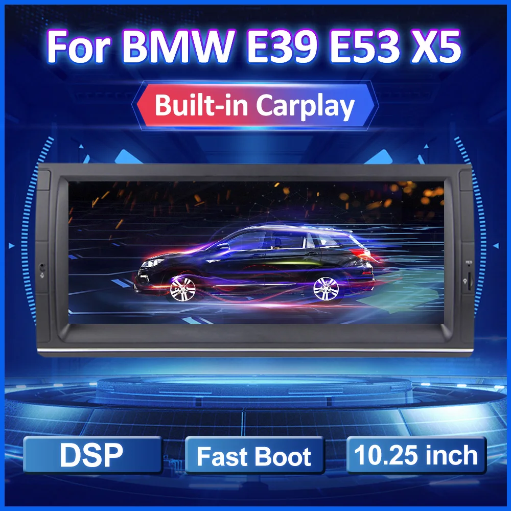 Eunavi Android 10 Car Radio GPS For BMW E53 E39 X5 Multimedia Player 10.25 inch Touch Screen DSP Carplay Navigation 1 Din NO DVD