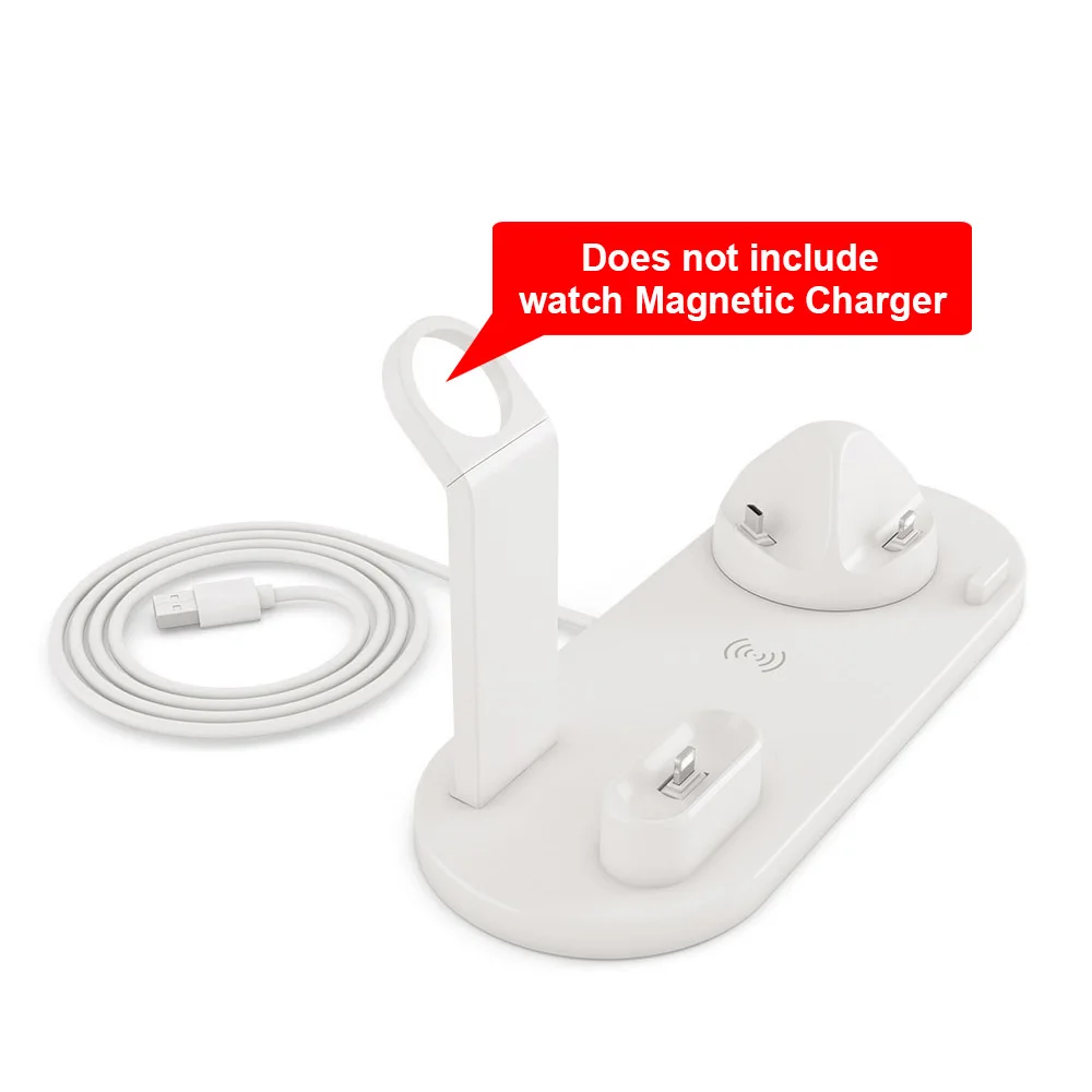 Беспроводное зарядное устройство Qi 10 Вт для Apple Watch Airpods Pro Type C USB 3 в 1 док станция