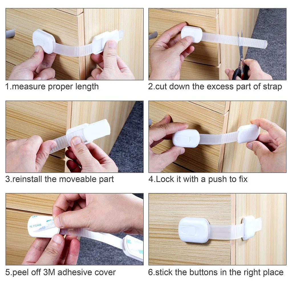 Магнитный детский предохранительный замок для ящика ограничитель младенец 6 шт Детские защелки ящика шкафа защиты безопасности Невидимые защелки# L15