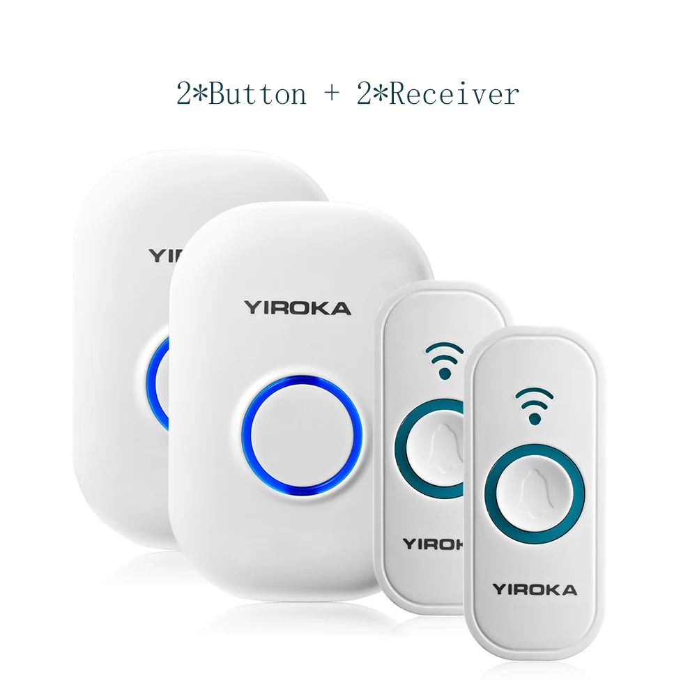 

Yiroka 58 Chime 250M Remote Waterproof Wireless Doorbell EU UK US Plug Smart Doorbell Battery 1 2 Button 1 2 Receiver Door bell