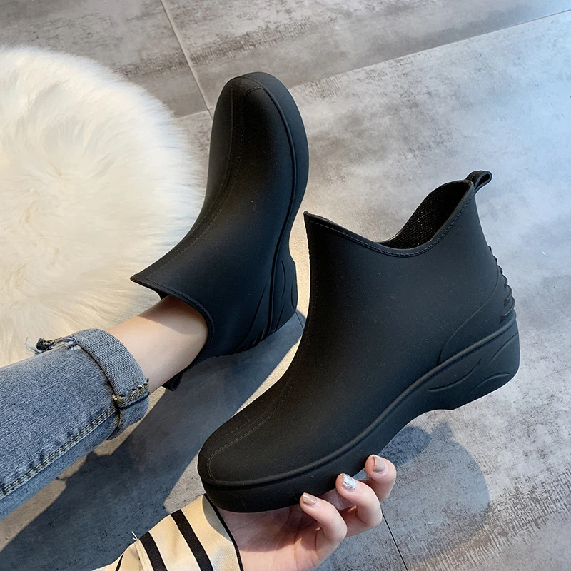 Buty przeciwdeszczowe damskie 2020 wiosna jesień wodoodporne botki damskie  buty na niskim obcasie buty przeciwdeszczowe antypoślizgowe buty damskie  Plus Size| | - AliExpress