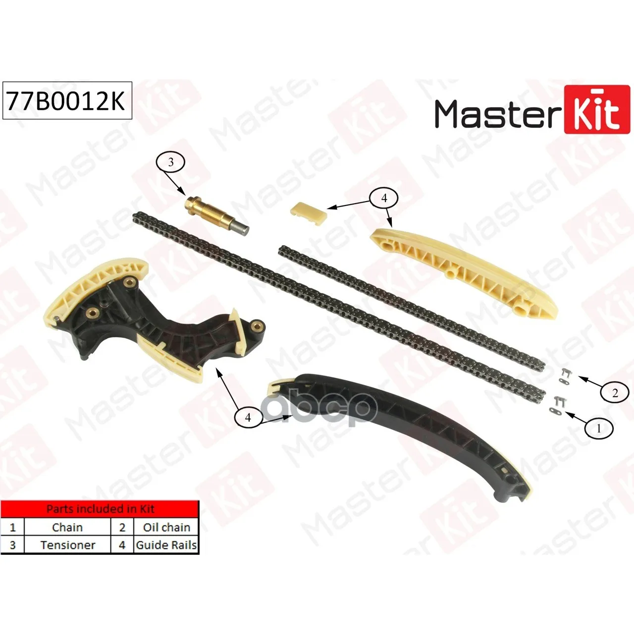 Комплект Цепи Грм Mb W203/204 1.8 M271 02-09(Без Звездочек) MasterKit арт. 77B0012K