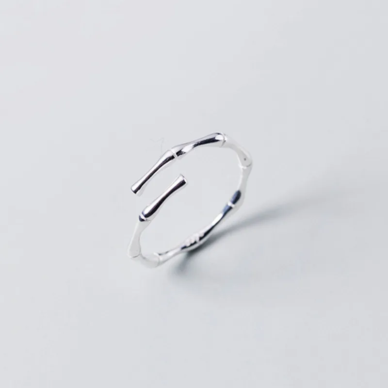 INZATT Настоящее серебро 925 проба из бамбукового волокна, с узелками, кольцо для открытия для женщин, вечерние изящные ювелирные изделия, минималистичные аксессуары, подарок