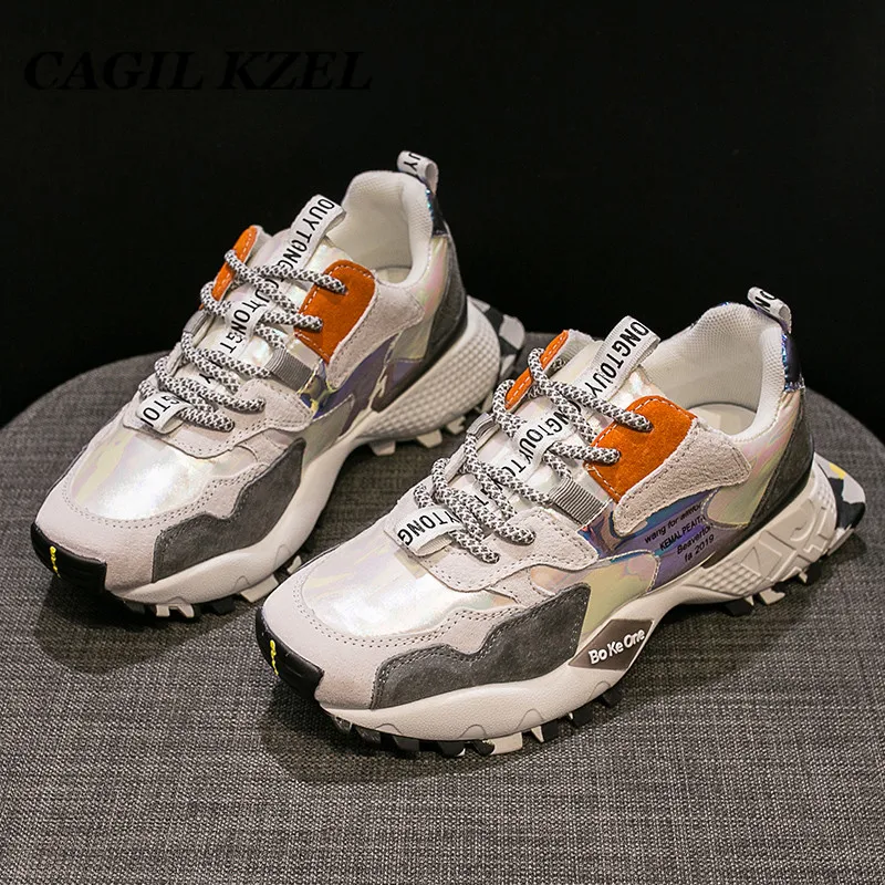 

CAGILKZEL 2019 Autumn Shoes Woman Platform Sneakers Fashion Women Sneakers Shoes Casual Flats Soft Chunky Shoes Ladies Shoes