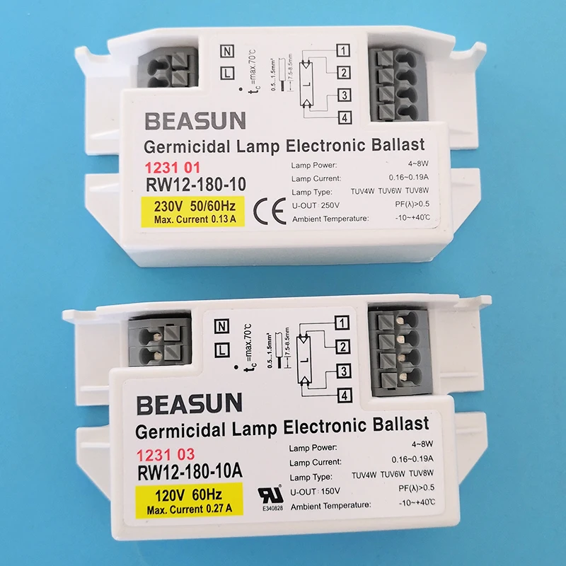 RW12-180-10 RW12-180-10A 120V 230V 4W-8W Germicidal UV Lamp Electronic Ballast for Lamp TUV4W TUV6W TUV8W