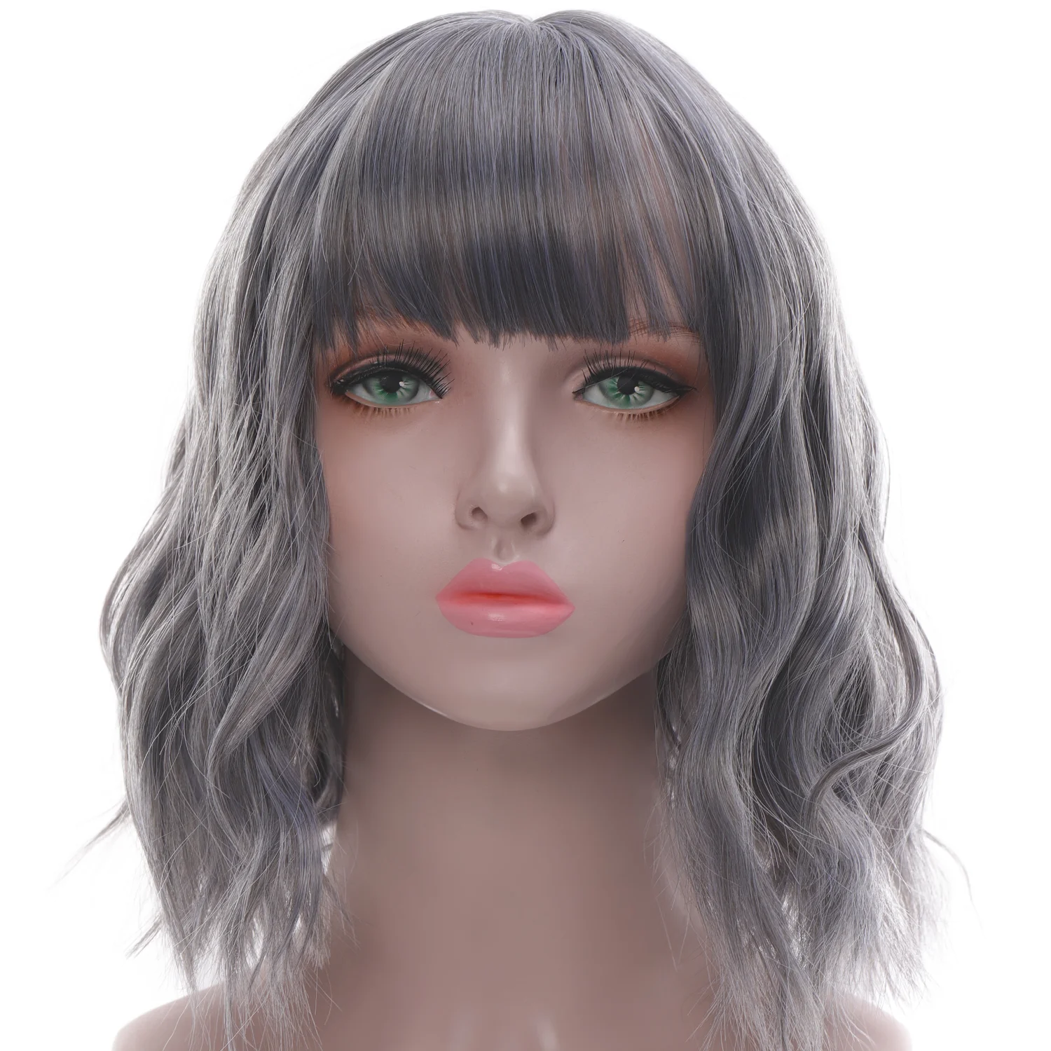 Grey Ombre Synthetic Wavy Wig Wig Cosplay Color Natural Purple