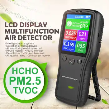 

Mini PM2.5 Air Detector Air Quality Monitor Digital Tester Appliance For Monitor Formaldehyde TVOC PM2.5 PM10 HCHO Gas Analyzer
