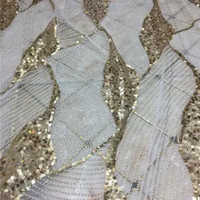 Вышитый тюль кружевной ткани роскошный бисером французский чистая кружевная ткань для свадебного платья