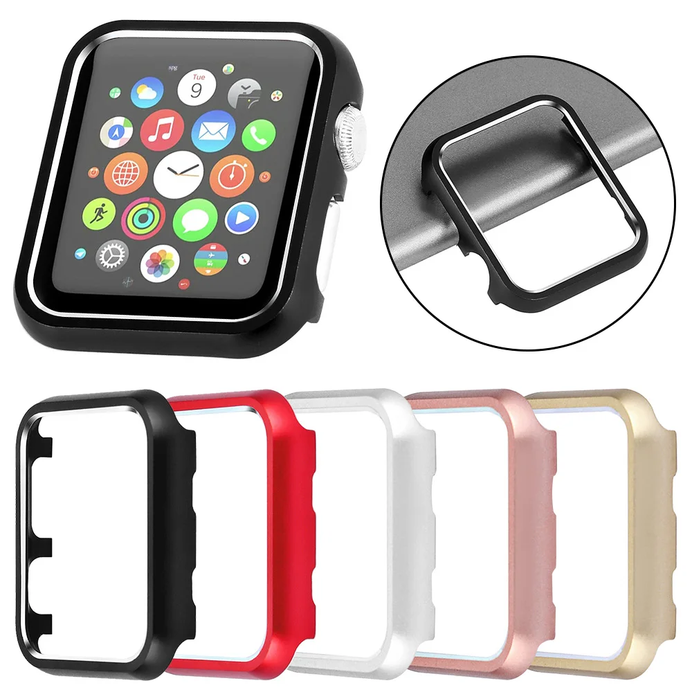 Металлический чехол для Apple Watch SE Series 6 5 4 3 жесткая защитная рамка бампер iWatch 40 мм 44