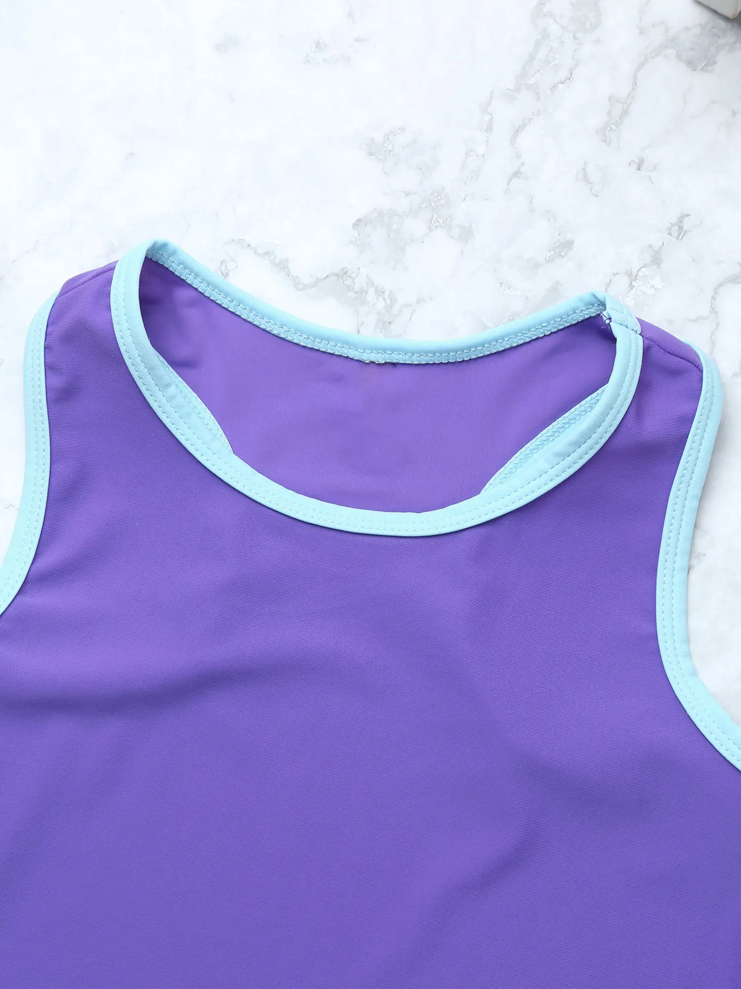 Kids Tennis Skirt Set for Girls Children's Clothing Sport Suit Racer Back Top Built-in Shorts Set Running Gym Fitness Sportswear