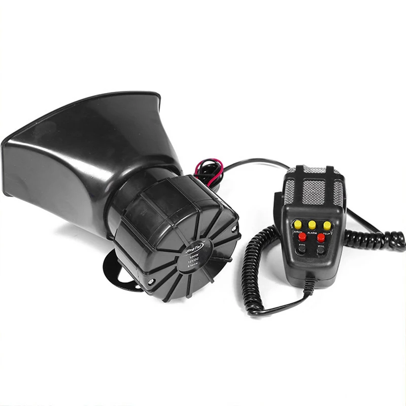 megaphone sirene + 12v 12V 60W 5 Tone Sound Car Siren Speaker Vehicle Horn  With Mic PA System Emergency Amplifier for