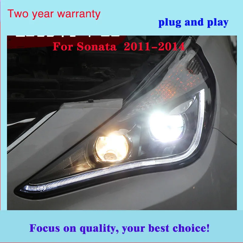Автомобильный Стайлинг Головной фонарь для hyundai Sonata фары 2011- Sonata 8 светодиодный фары DRL Bi Xenon объектив Высокий Низкий луч H7 Ксенон
