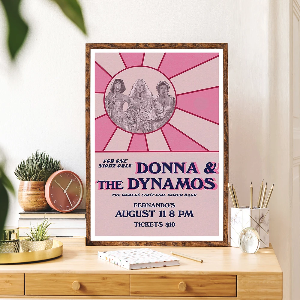 Mamma Mia Poster Movie Print Pink Silhouette Wall Art Comedy Musical Picture Decoration For Living Bed Room Modern Home Decor