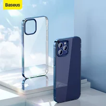 Baseus電話iphone 12ミニ透明電話ケースiphone 12プロマックス超薄型バック電話カバーレンズ保護