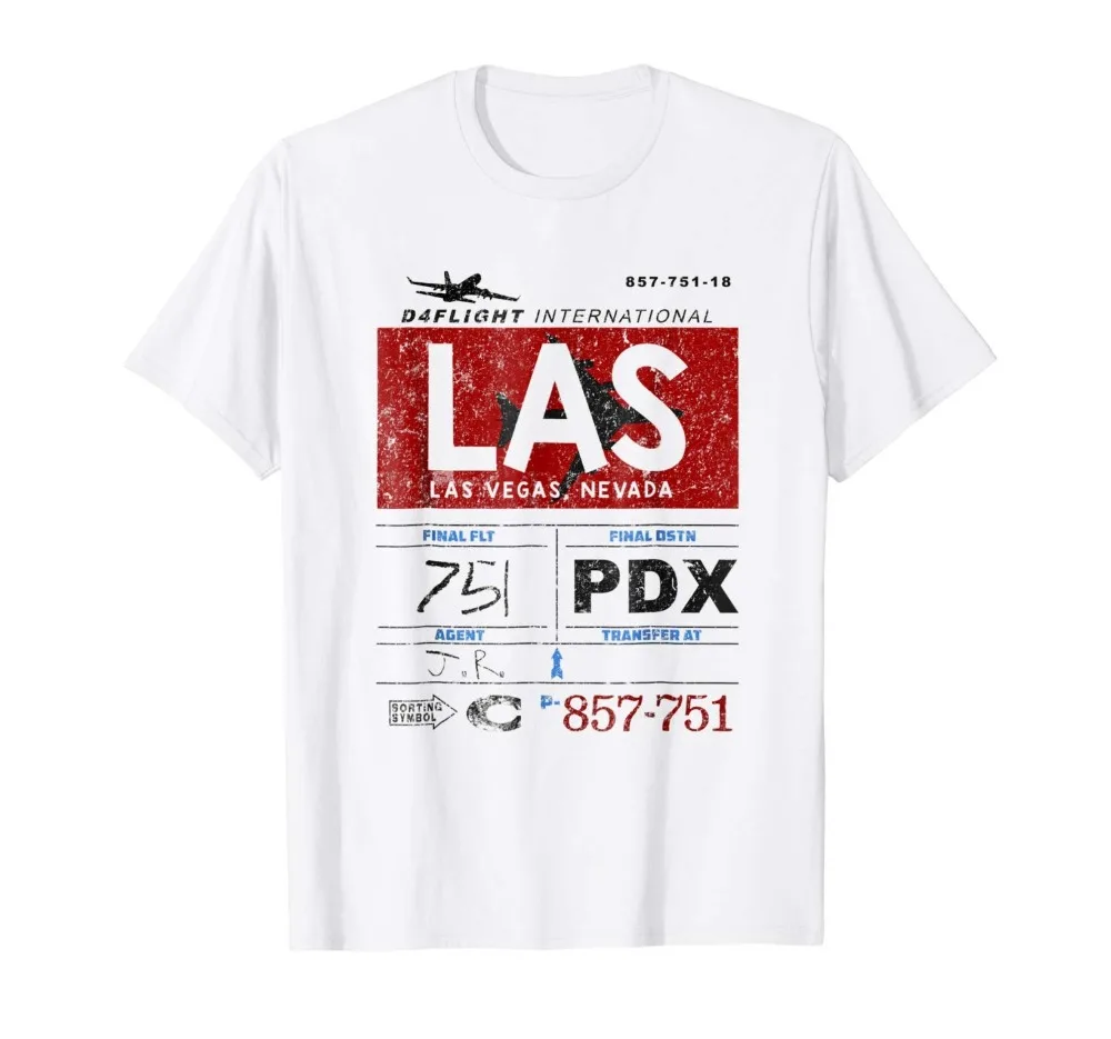 Las Vegas IntL Airport Vintage Airline Tag Pilot Summer Style Fashion Men Casual Tees Novelty T Shirts |