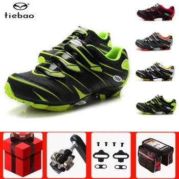 

Tiebao Cycling shoes Men sapatilha ciclismo mtb pedal set zapatillas deportivas hombre self-locking Bicycle mountain bike shoes