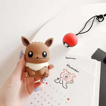 

New Cartoon Cute fox Elves Eevee 3D case For AirPods 1 2 charging box silicone Wireless bluetooth earphone protective cover