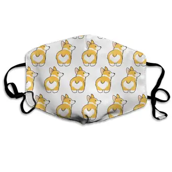 

Garde Art Studio Unisex Premium Polyester Face Cover Mask, Corgi Puppy Butt Dog Retro Vintage Style Funny & Fashion Accessories